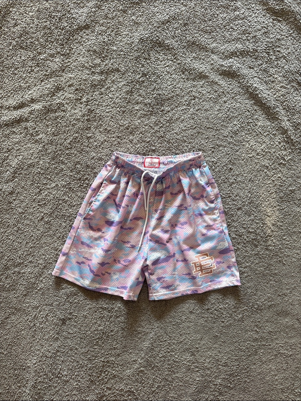 Eric Emanuel Pastel Camo Athletic Shorts - Pink, Blue, Purple
